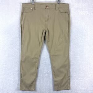 Mugsy Jeans Mens 42x30 Beige Maxs Chino Slim Stretch Preppy Hipster Indie